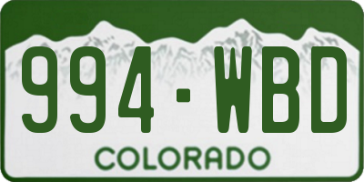 CO license plate 994WBD