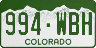 CO license plate 994WBH