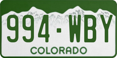 CO license plate 994WBY
