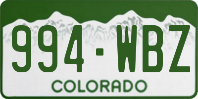 CO license plate 994WBZ