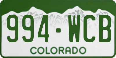CO license plate 994WCB