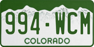 CO license plate 994WCM