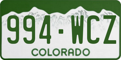 CO license plate 994WCZ