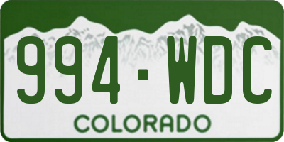 CO license plate 994WDC