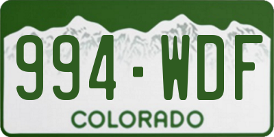 CO license plate 994WDF