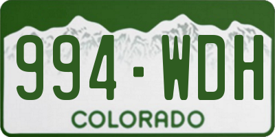 CO license plate 994WDH