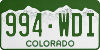 CO license plate 994WDI