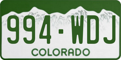CO license plate 994WDJ