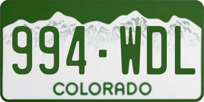 CO license plate 994WDL