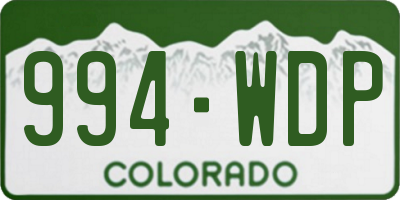 CO license plate 994WDP