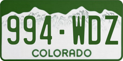 CO license plate 994WDZ