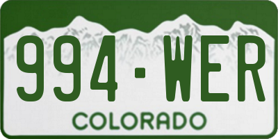 CO license plate 994WER