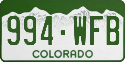CO license plate 994WFB
