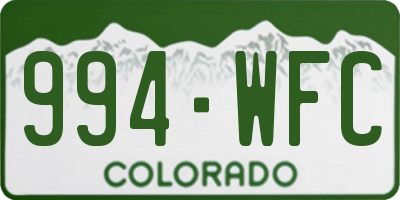 CO license plate 994WFC