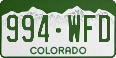 CO license plate 994WFD