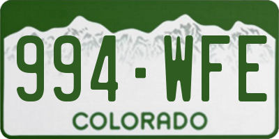 CO license plate 994WFE