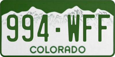 CO license plate 994WFF
