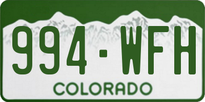 CO license plate 994WFH