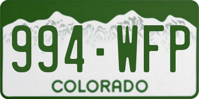 CO license plate 994WFP