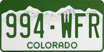 CO license plate 994WFR