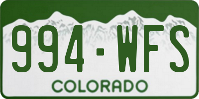 CO license plate 994WFS