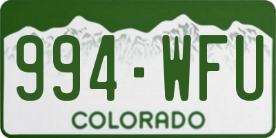 CO license plate 994WFU