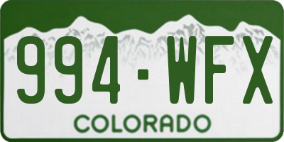 CO license plate 994WFX
