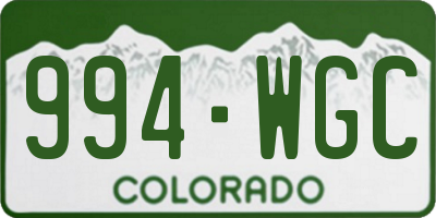 CO license plate 994WGC