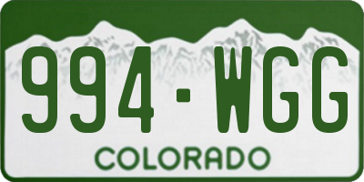 CO license plate 994WGG