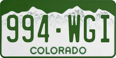 CO license plate 994WGI