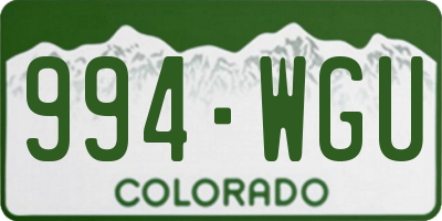 CO license plate 994WGU