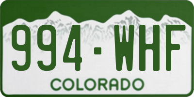 CO license plate 994WHF