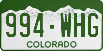CO license plate 994WHG
