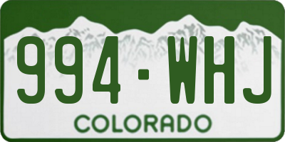 CO license plate 994WHJ