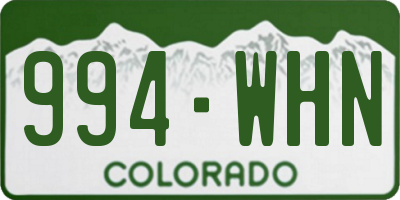 CO license plate 994WHN