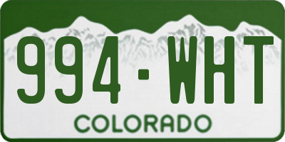 CO license plate 994WHT