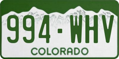 CO license plate 994WHV