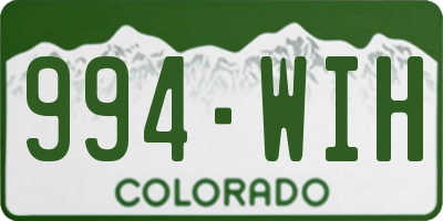 CO license plate 994WIH