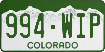 CO license plate 994WIP
