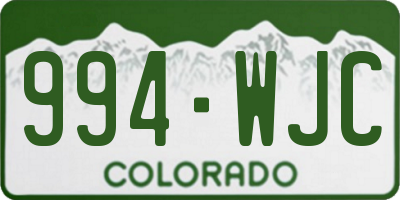 CO license plate 994WJC