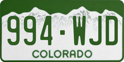 CO license plate 994WJD