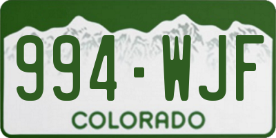 CO license plate 994WJF
