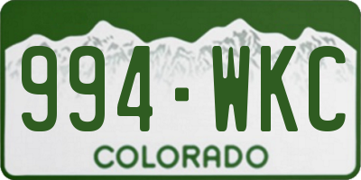 CO license plate 994WKC