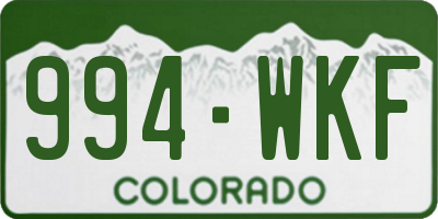 CO license plate 994WKF