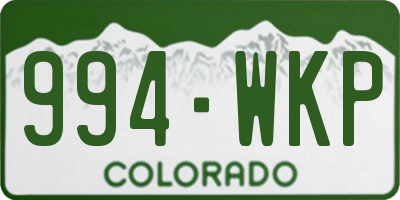 CO license plate 994WKP
