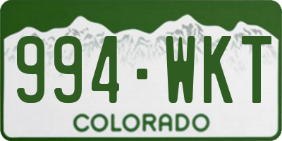 CO license plate 994WKT