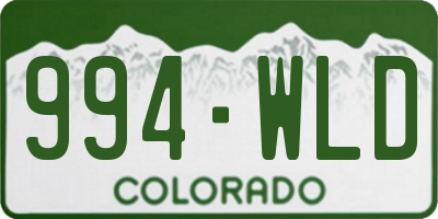 CO license plate 994WLD
