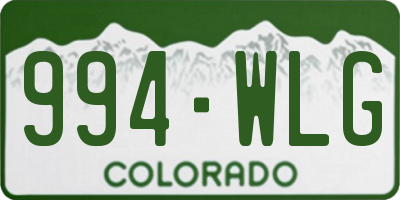 CO license plate 994WLG