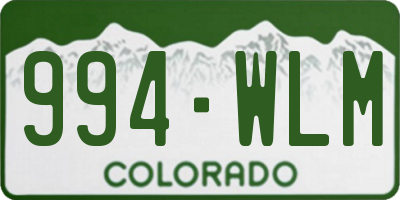 CO license plate 994WLM
