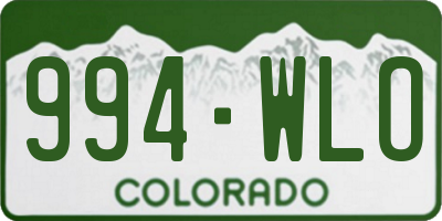 CO license plate 994WLO